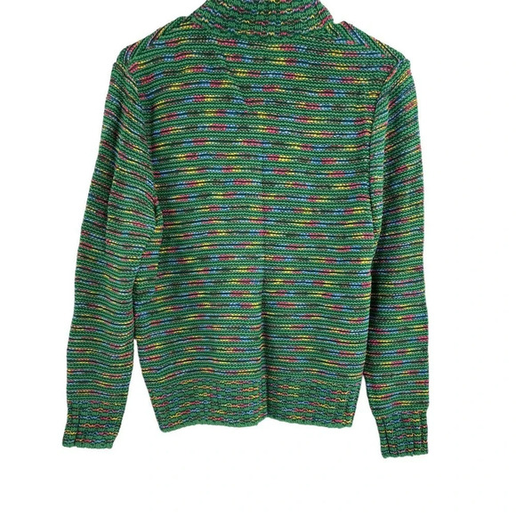 St. John Sport Size Medium Mock Neck Sweater Rainbow Stripe Women's Wool Blend - Picture 6 of 16